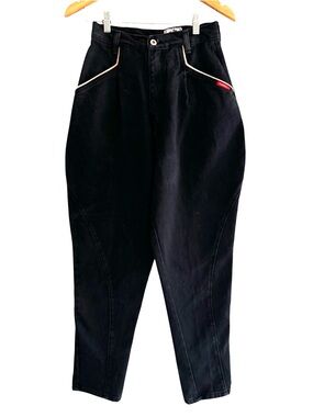 Vintage Black Tapered High Rise Pants Minimalist Workwear